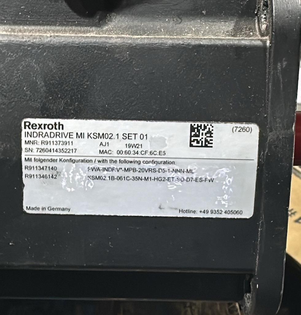 REXROTH KSM02.1B-061C-35N-M1-HG2-ETSD-D7-ES-FW SERVO MOTOR