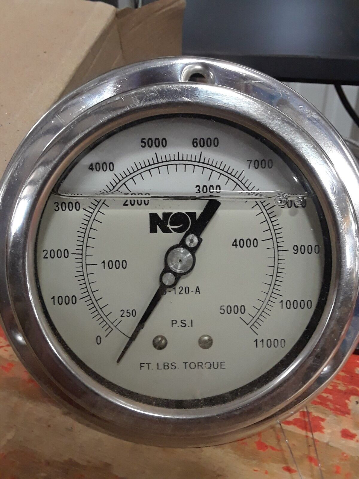 🟠NOV 5000# FT LBS TORQUE GAUGE 310D-402R PESSCO IS OFFERING 1 C022723-7-18 🗽