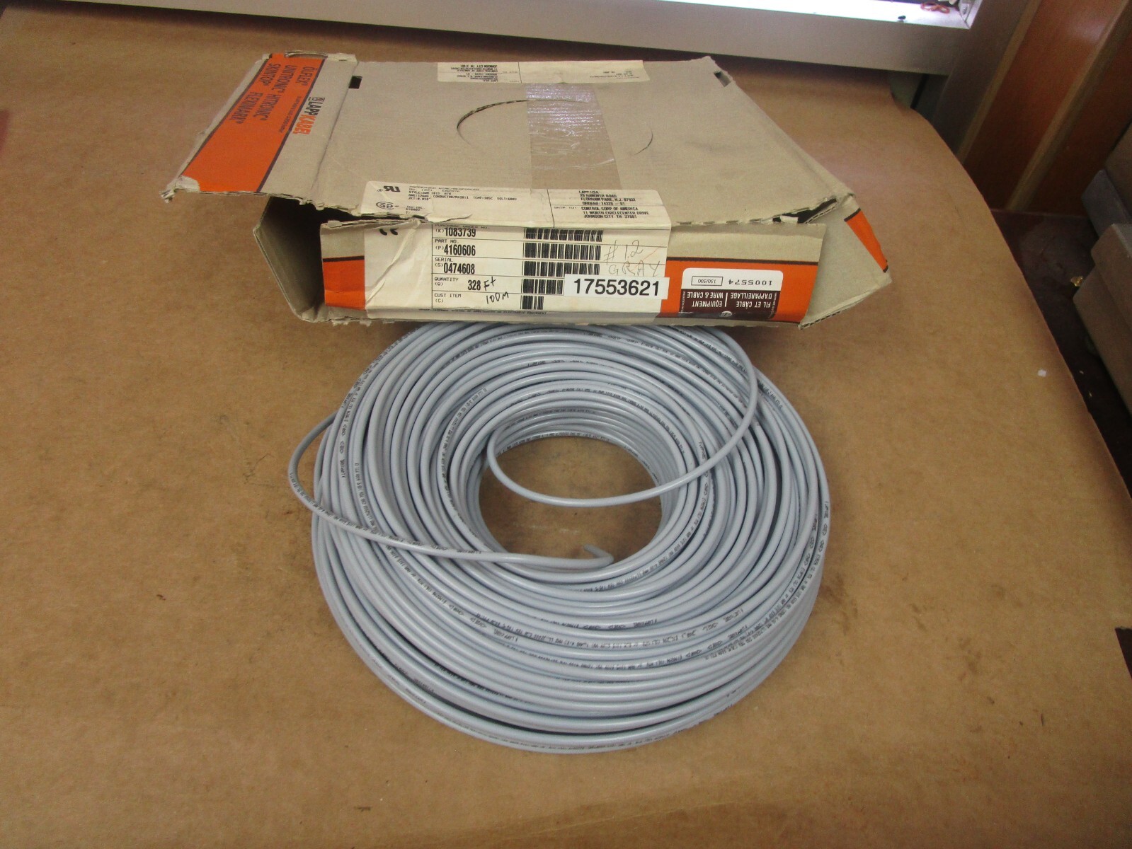 NEW LAPP KABEL 12AWG GREY CABLE 100M METER 328′ FT 4160606