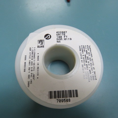 ALPHA WIRE 422807 WH005 Qty of 100 per Lot Hook-up Wire 422807 WHITE, 28AWG(7/3
