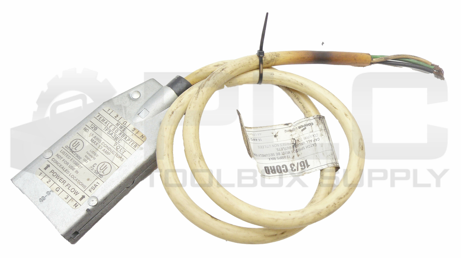 MWS 1FSA3WC FEMALE SO ADAPER 120V NO.16 AWG CONDUCTORS MAX 13 AMPS