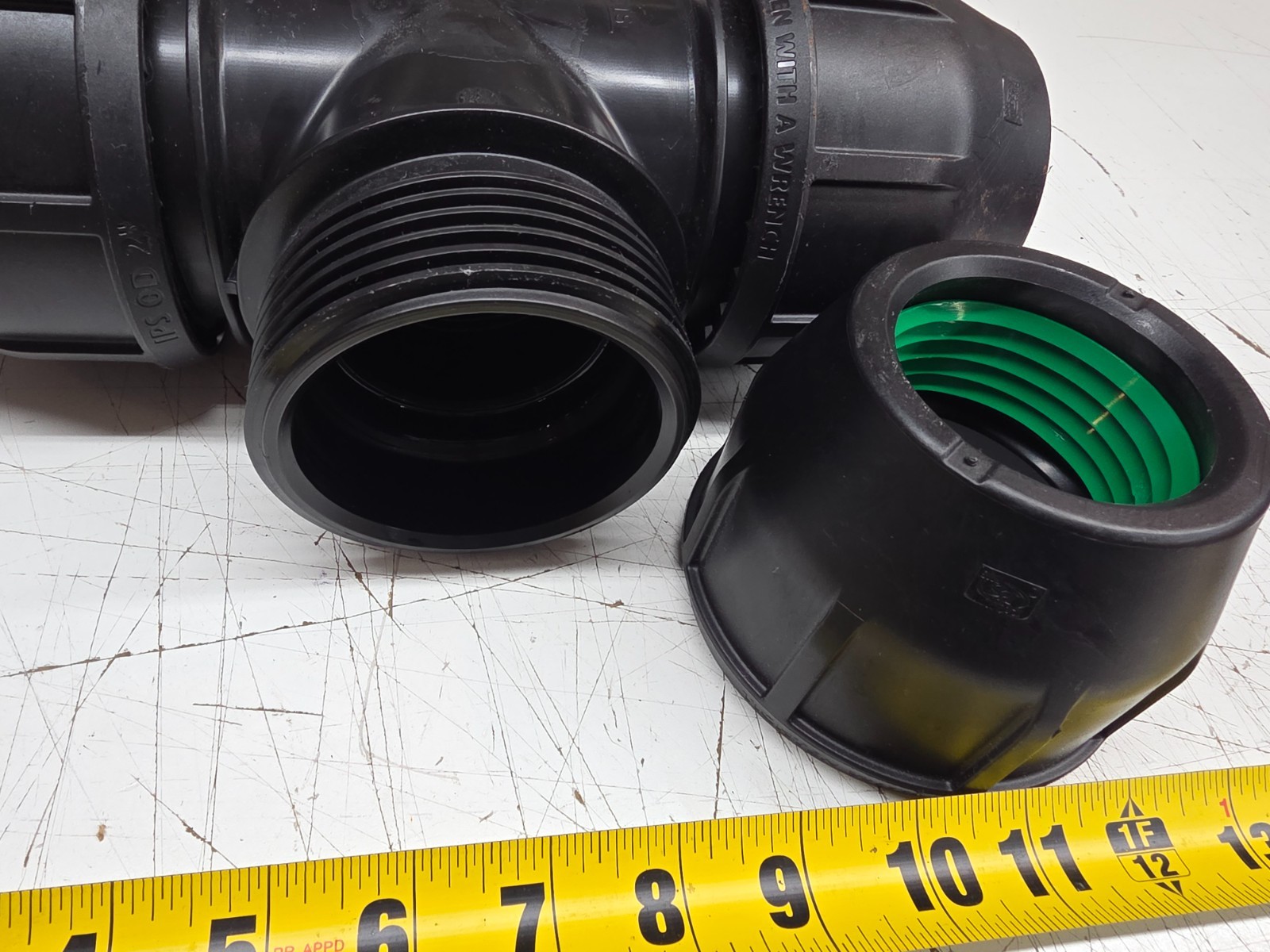 Philmac 2″ x 2″ x 2″ IPS OD Black Standard Tee Fitting HDPE Pipe Compression NeW