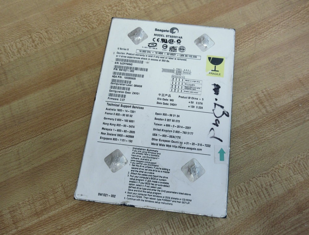 Seagate 9W1021-302 3.5″ HDD ST320014A Non-Refundable
