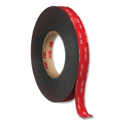 3M 7000028971 VHB Tape Modified Acrylic 36 yd L 1/2 in W Black