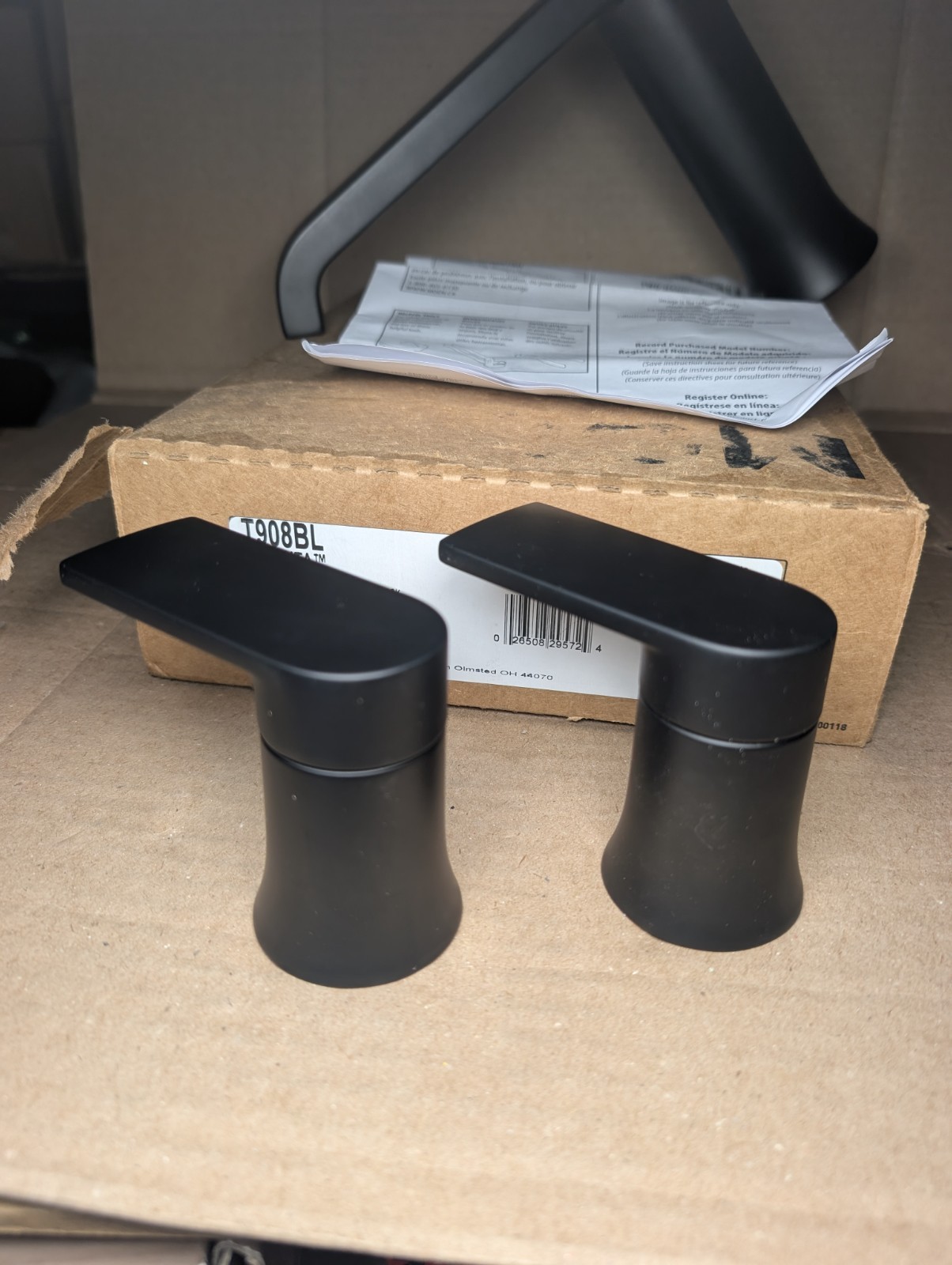 Moen T908BL Genta Two Handle Roman Tub Faucet Matte Black Trim Only
