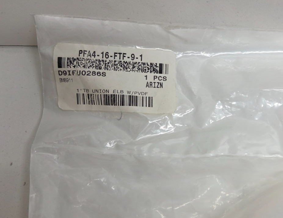 NEW IN BAG! SWAGELOK 1″ MALE FINE THREAD FLARE UNION ELBOW PFA4-16-FTF-9-1