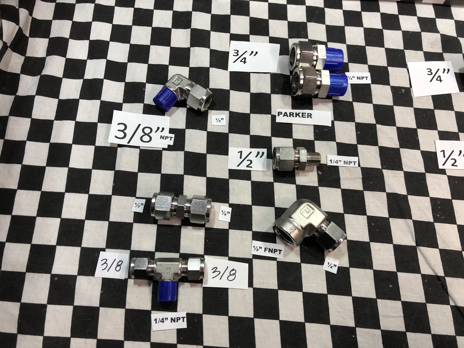 13X SWAGELOK/PARKER SS-400-2-2, SS-1210-1-16, SS-810-1-6, SS-400-1-2#1622D5