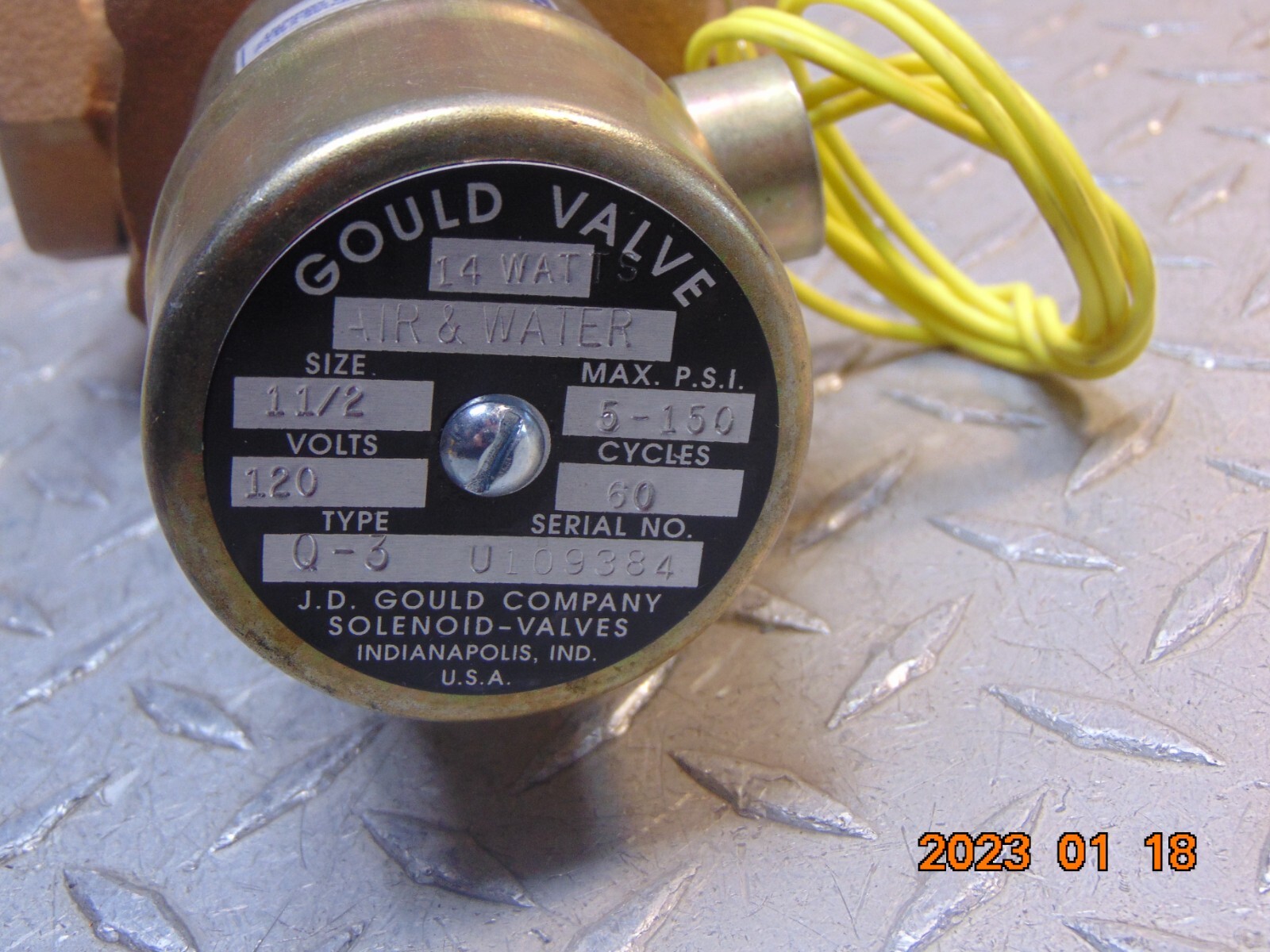 NEW J.D. GOULD TYPE Q-3 1-1/2″ AIR & WATER VALVE 5-150 PSI