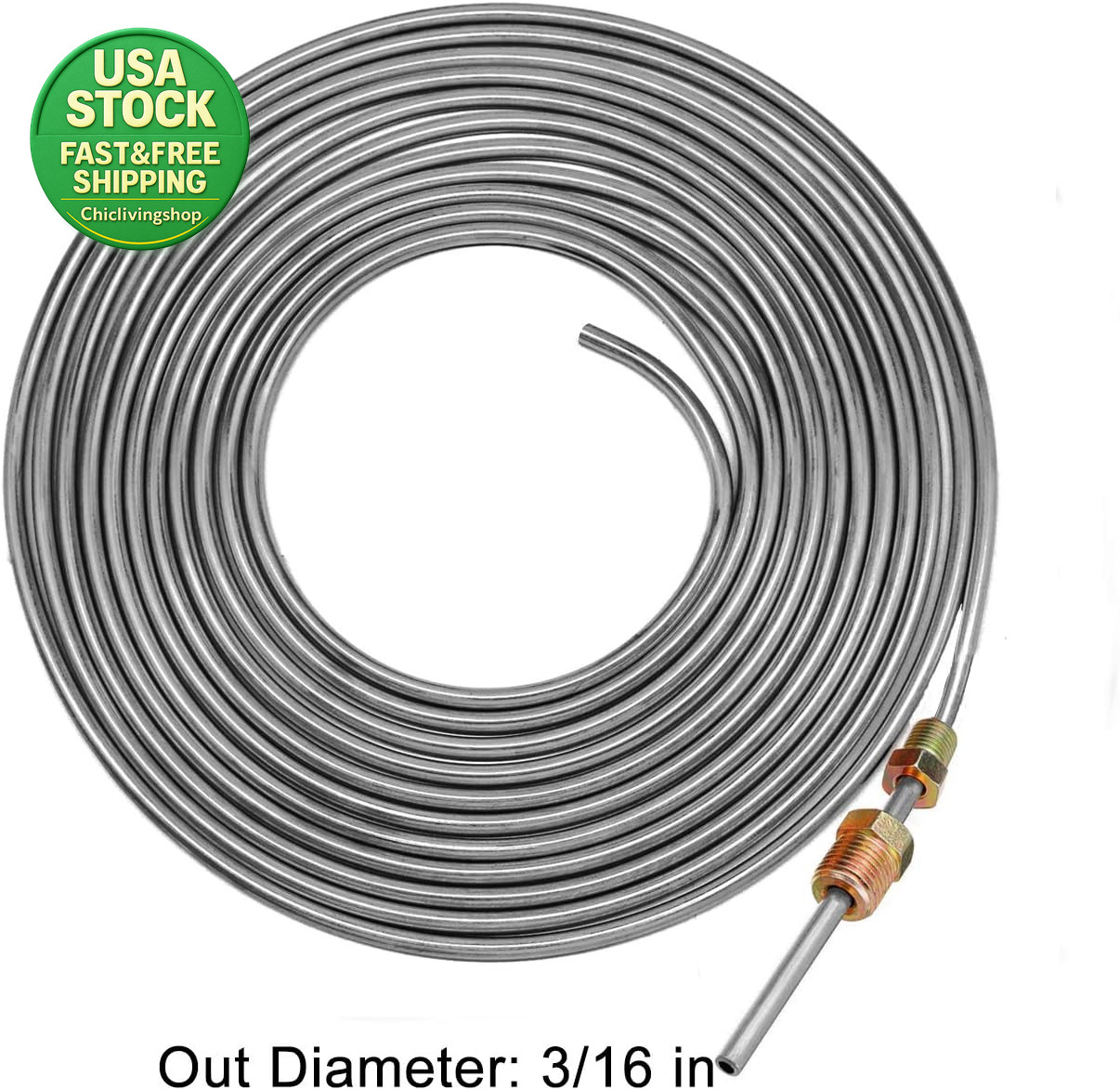 3 16 Brake Line Tubing 25 Ft Zinc Coated Rustproof Steel Replacement