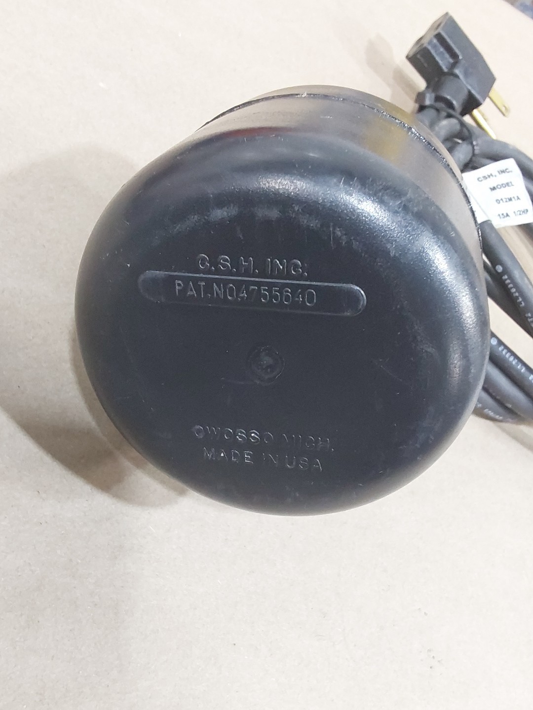 CSH Inc Float Switch Model 012M1A 15A 1/2 HP
