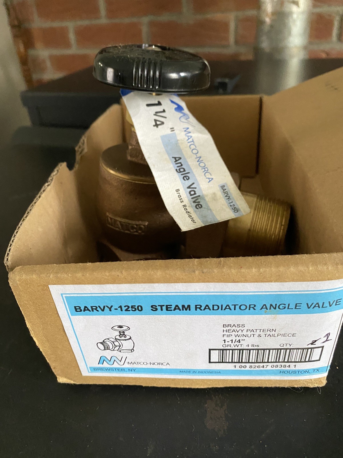 Radiator Steam Valve 1¼” Brass Union Made by Matco-Norca Barvy-1250