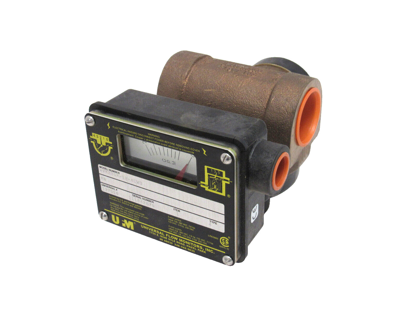 NEW UNIVERSAL FLOW MONITORS WVM20GM-12-A1WD FLOW RATE 127518 1-3/4″