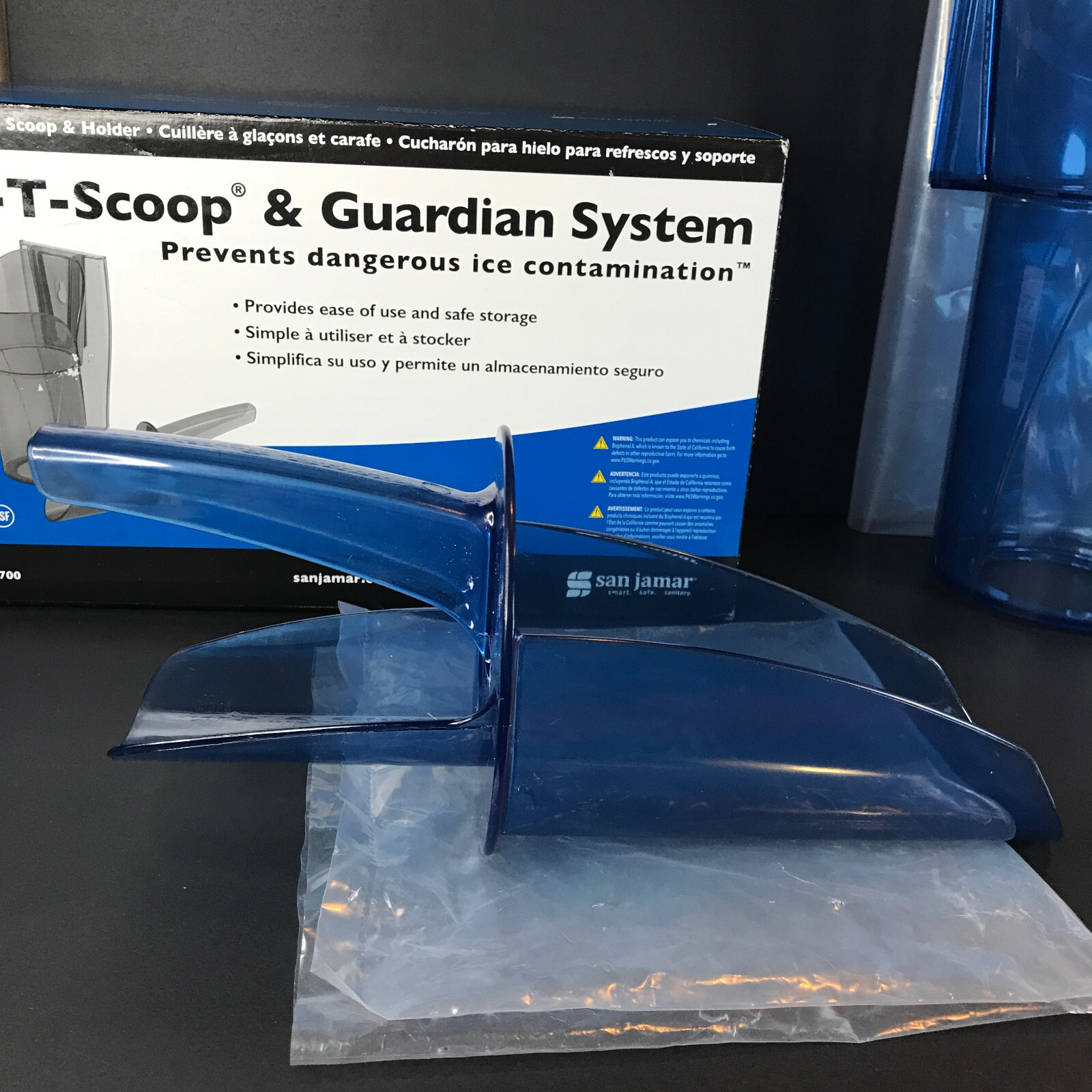 San Jamar Saf-T-Scoop & Guardian System Ice 20-24oz For Hotel Restaurant SI7000