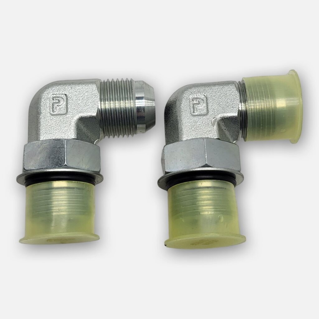 NEW LOT OF 2 PARKER SMA-12 1-1/16″ 90 DEGREE FITTING 1-1/16″ TO 1-1/16″