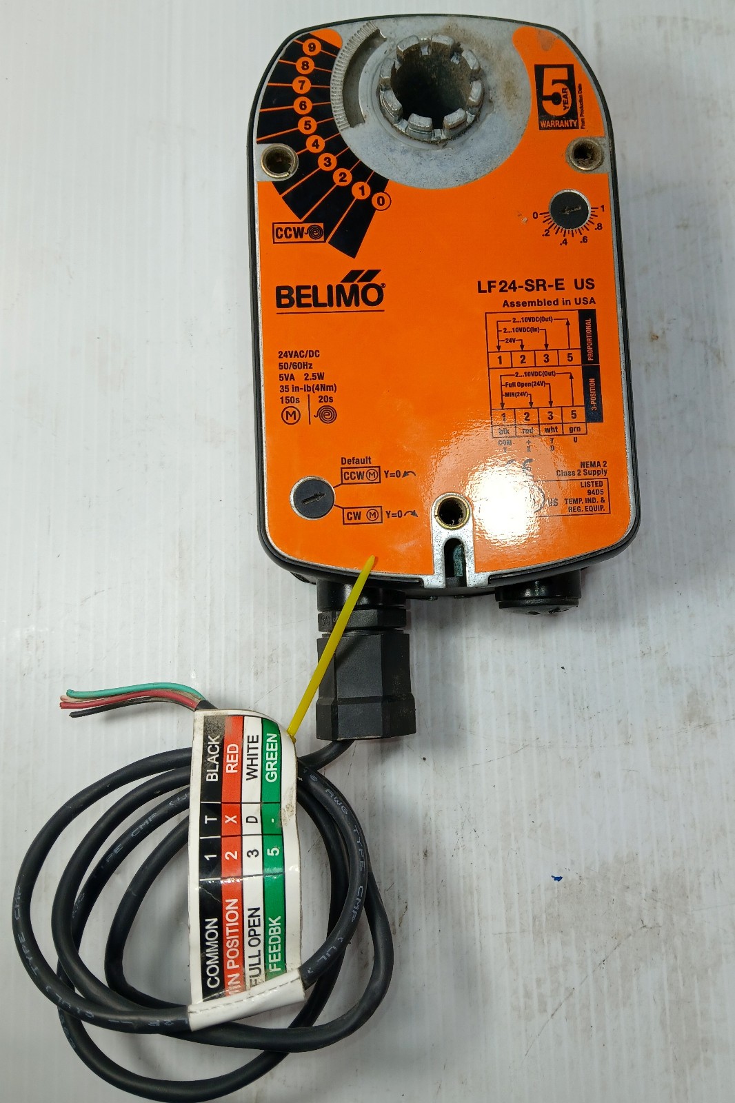 1 USED BELIMO LF 24-SR-E 24V AC/DC DAMPER ACTUATOR ***MAKE OFFER***
