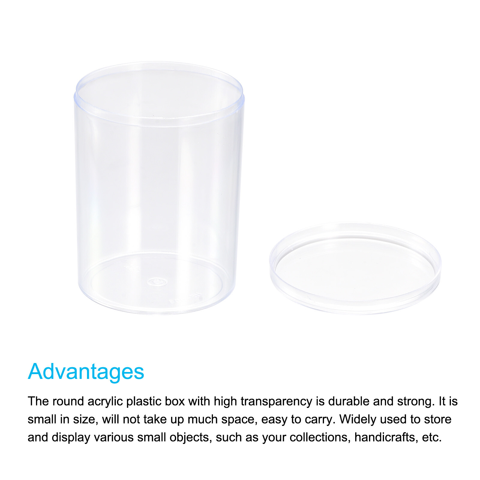 Round Storage Display Case Acrylic Plastic Storage Box, 7x9cm Clear Base