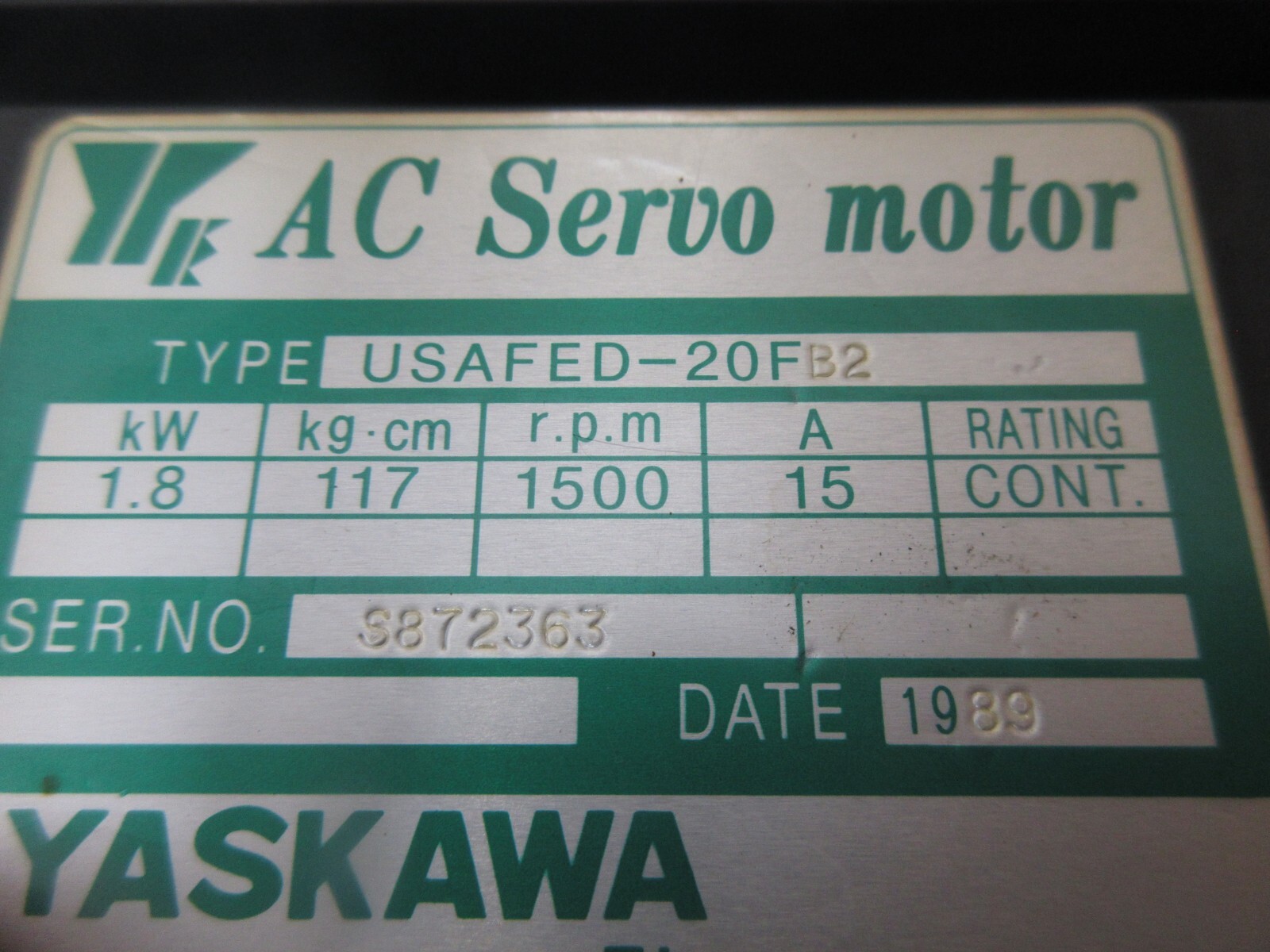 *SPECIAL PRICE* WARRANTY: YASKAWA MOTOR USAFED-20FB2 20F B2 UTOPI-500UB EACH 1
