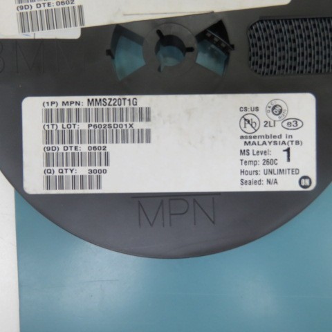 Onsemi MMSZ20T1G Qty of 650 per Lot Zener Voltage Regulators 500 mW SOD-123 Sur