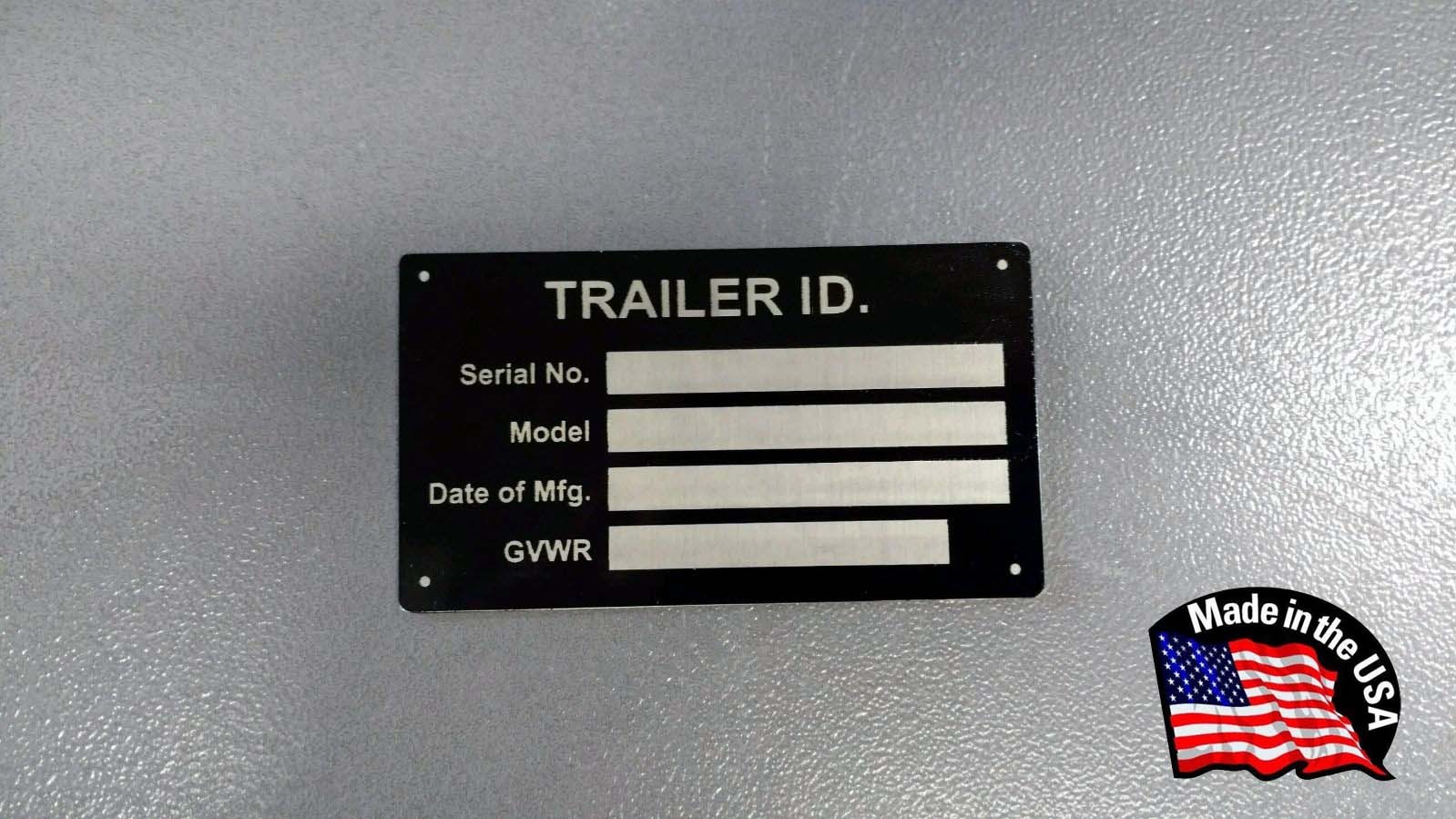 Blank Aluminum Trailer ID Data Plate Tag Plate Nameplate Med BLANK NO ENGRAVING