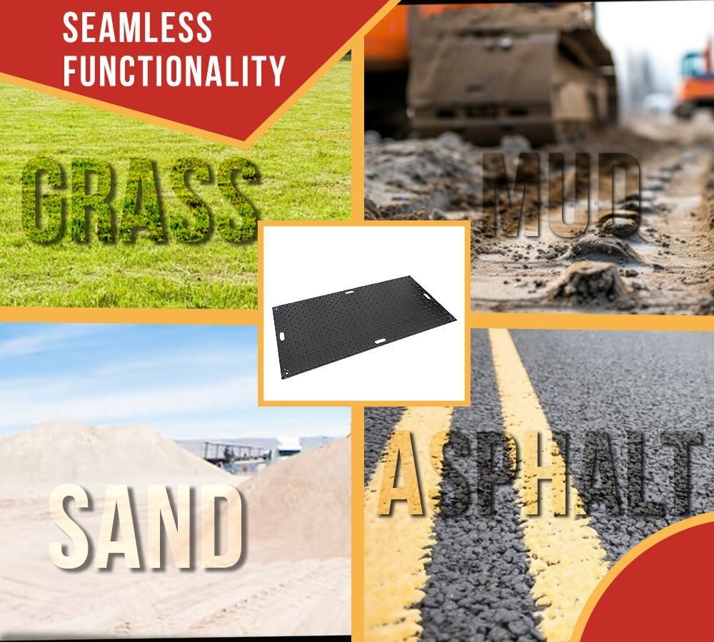 New Bulk Ground Protection Diamond Mats 95″ x 42″ Diamond Plate HDPE w/brackets