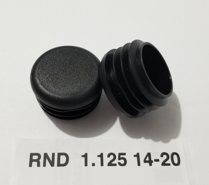 (8) Round 1-1/8″ 1.125″ 14-20 Gage Black Tubing End Plugs Plastic Insert Caps