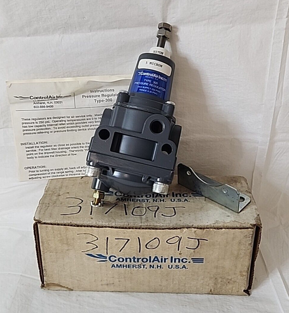 Control Air Inc Type 300 Air Filter Pressure Regulator Max PSIG 250 Range 0-30