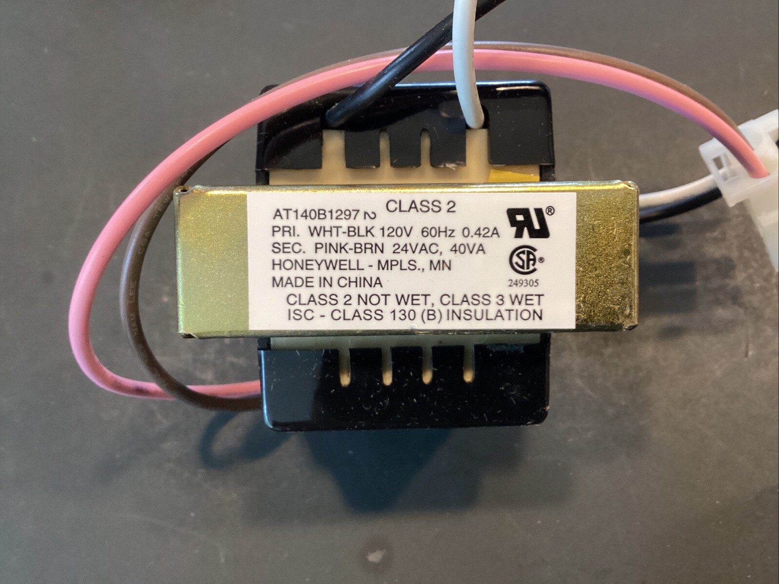 Weil-McLain 511-842-370 Control Transformer 40VA 120VAC Primary 24VAC Secondary