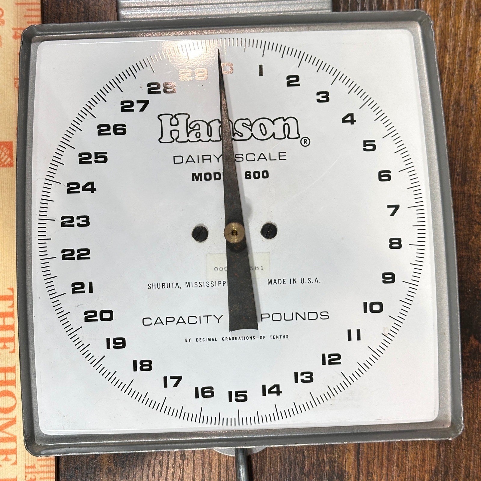 Hanson Model 600 Dairy Scale Vintage 60 LB Capacity Hanging Metal Scale USA Made