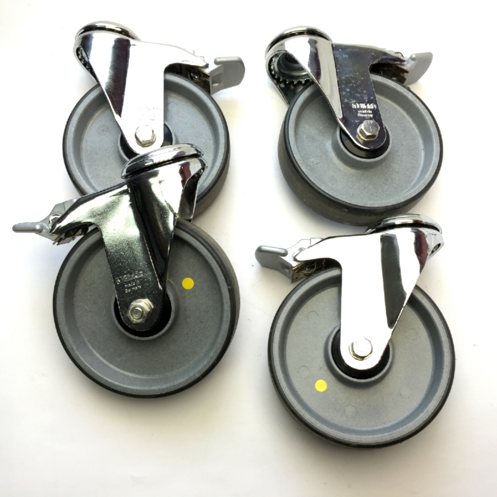 Lot of 4 Bosch Rexroth 3842524499 Clean Room Locking Heavy-Duty Casters, 125mm