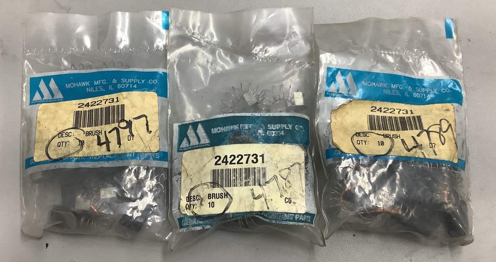 Lot Of 3 10pk Mohawk Carbon Brushes 2422731 (b655)