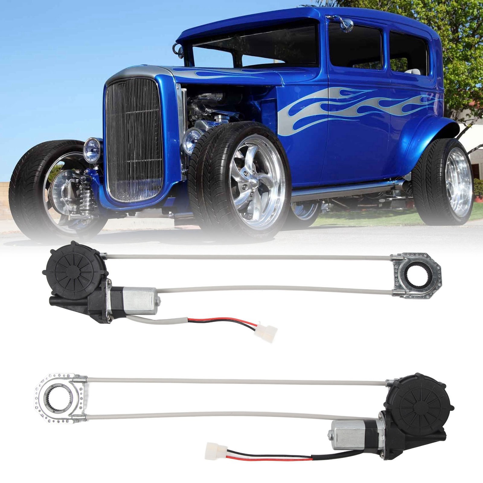 Universal Electric Power Window Conversion Kit For 2 Door Car Trunk Pickup