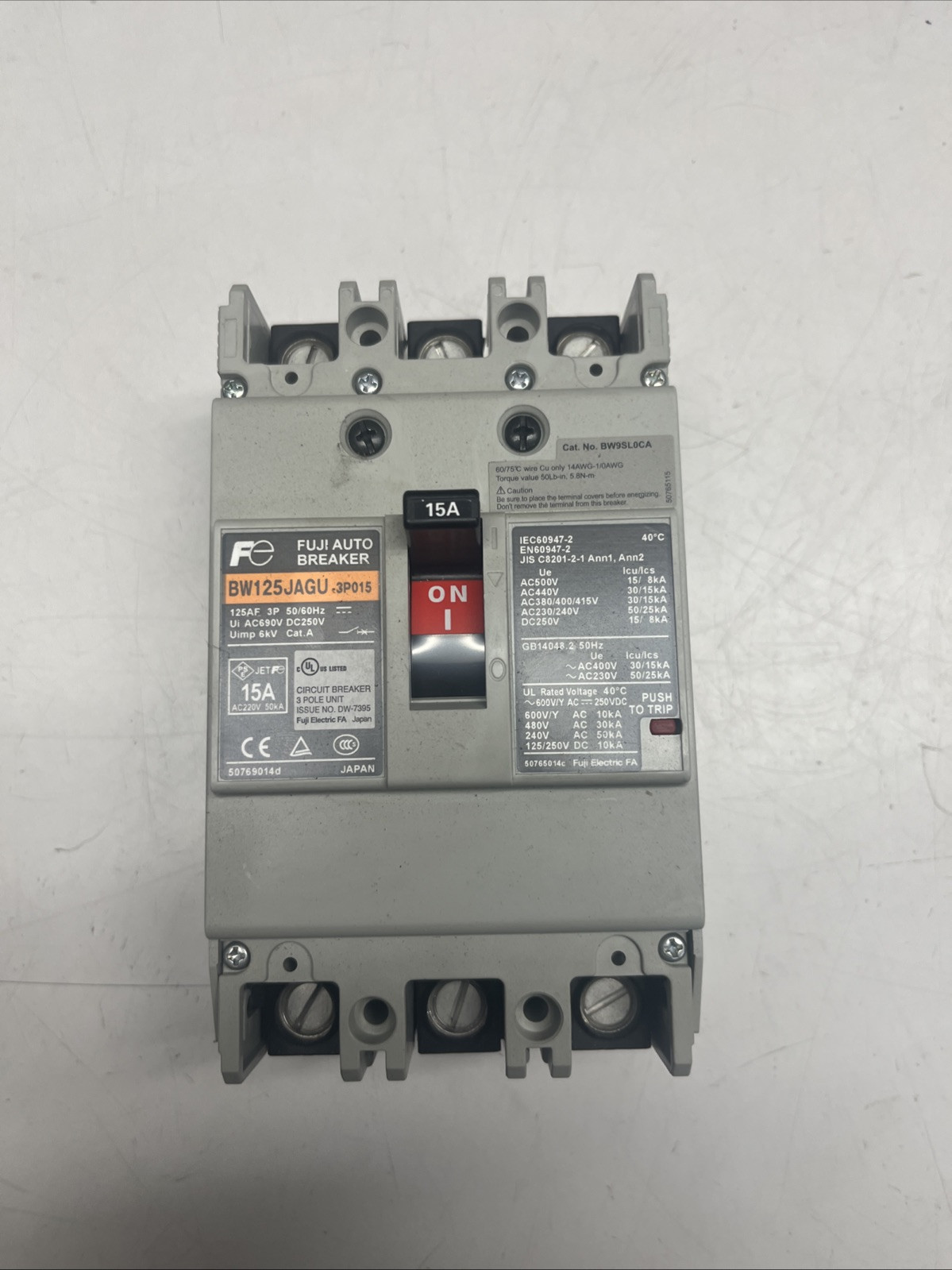 Fuji Electric BW100EAGU-3P100 100A Circuit Breaker BW100EAGU