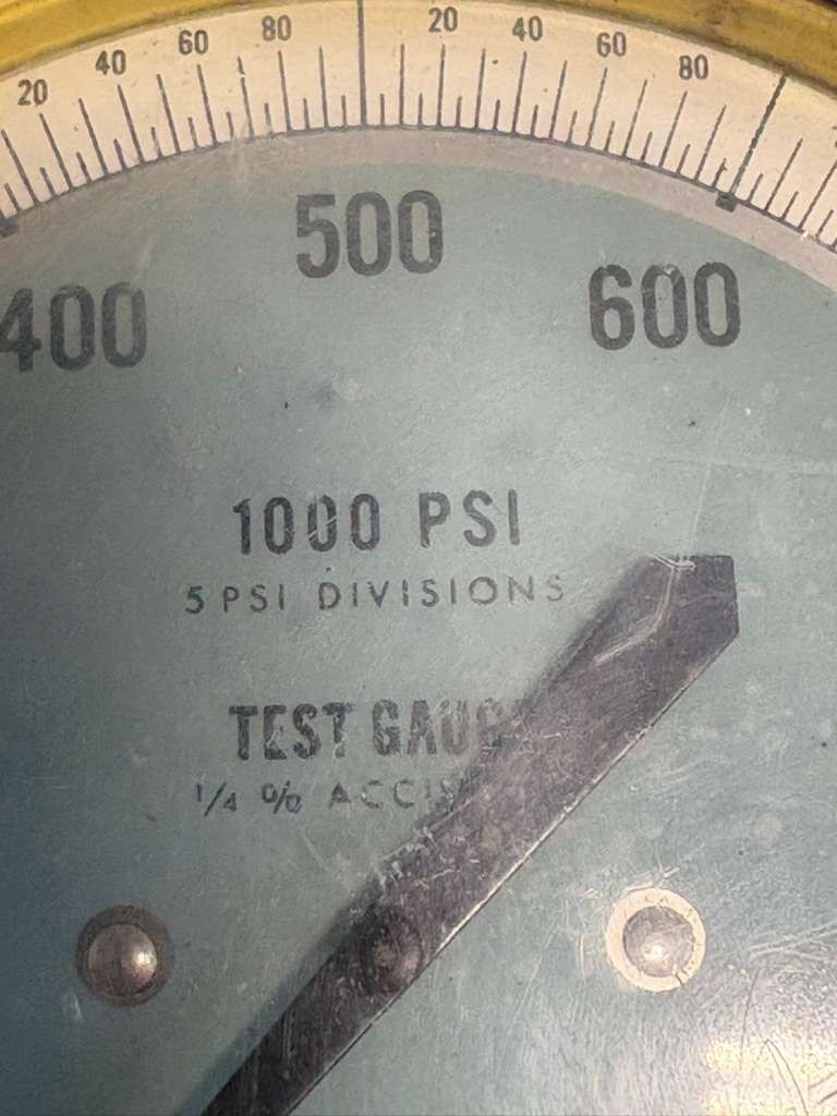 3D Instruments 0-1000 PSI Test Pressure Gauge Part 544 29A