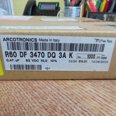 ARCOTRONICS R60DF3470DQ3AK Qty of 100 per Lot Film Capacitors 0.47 U 63V, CAP M