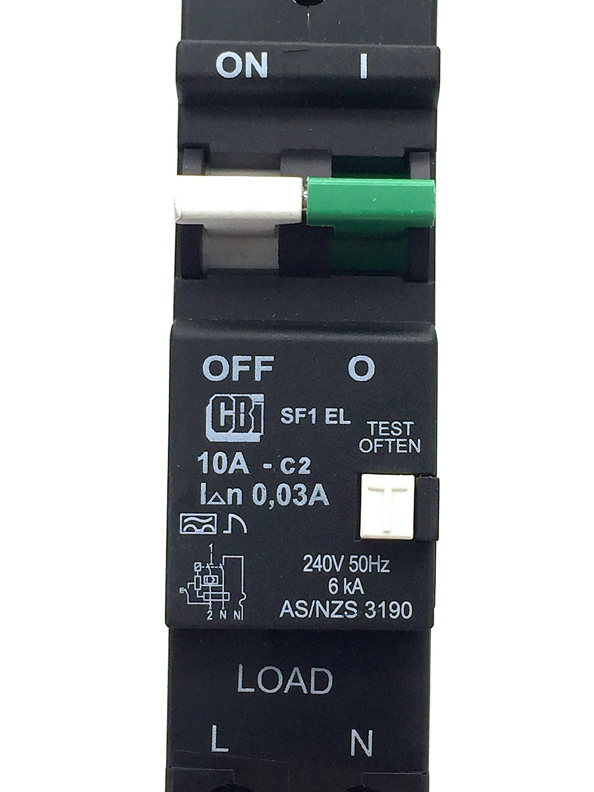 CBi Electric SF1EL210 Circuit Breaker Residual Current Protection 10A C2 6kA