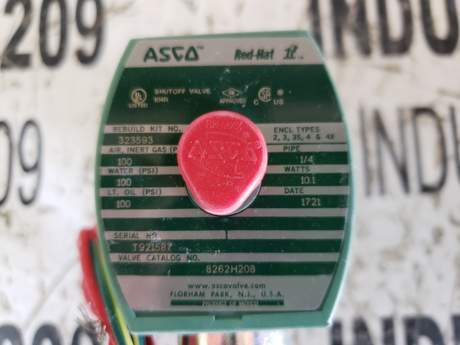 ASCO 8262H208 PILOT VALVE NEW IN BOX