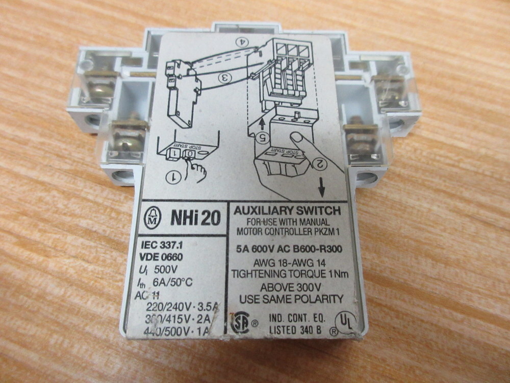 Moeller Klockner NHI 20 Eaton Auxiliary Contact NHi 20