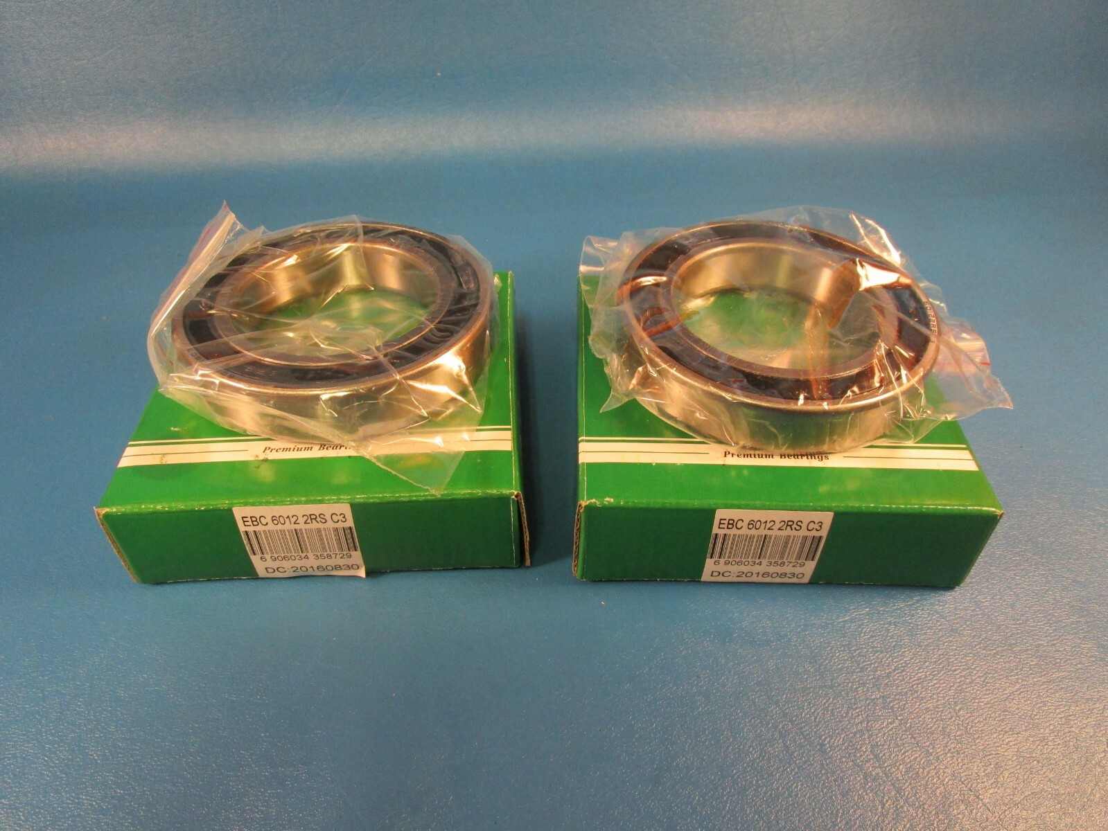 LOT OF 2 EBC, 6012 2RS C3 Single Row Ball Bearing, Double Sealed (SKF, NTN, NSK)