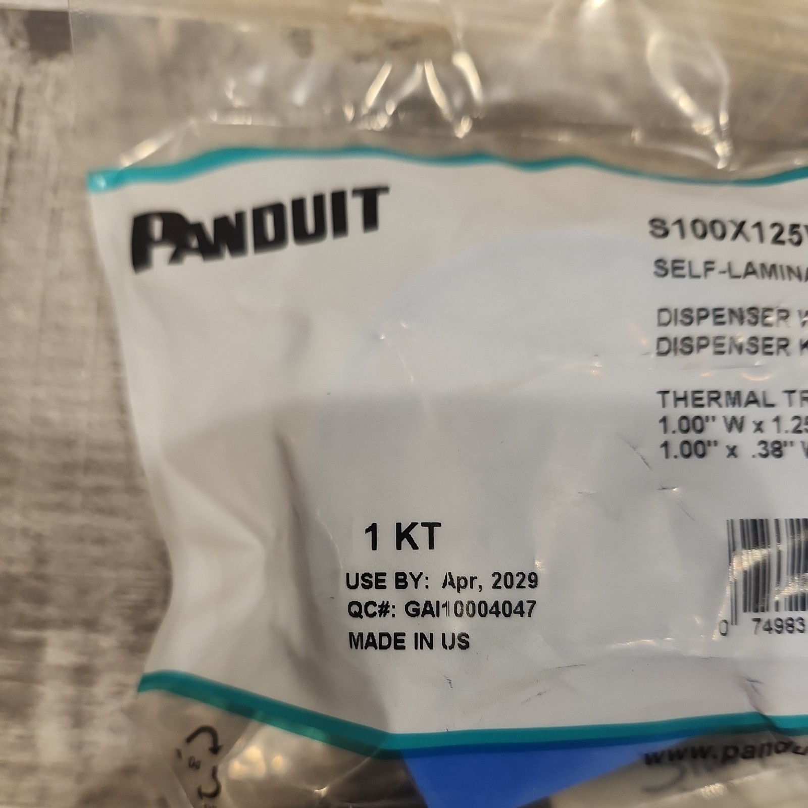 Panduit S100X125VARY StrongHold Cable Marker Dispenser, Vinyl, 0.38 Label H