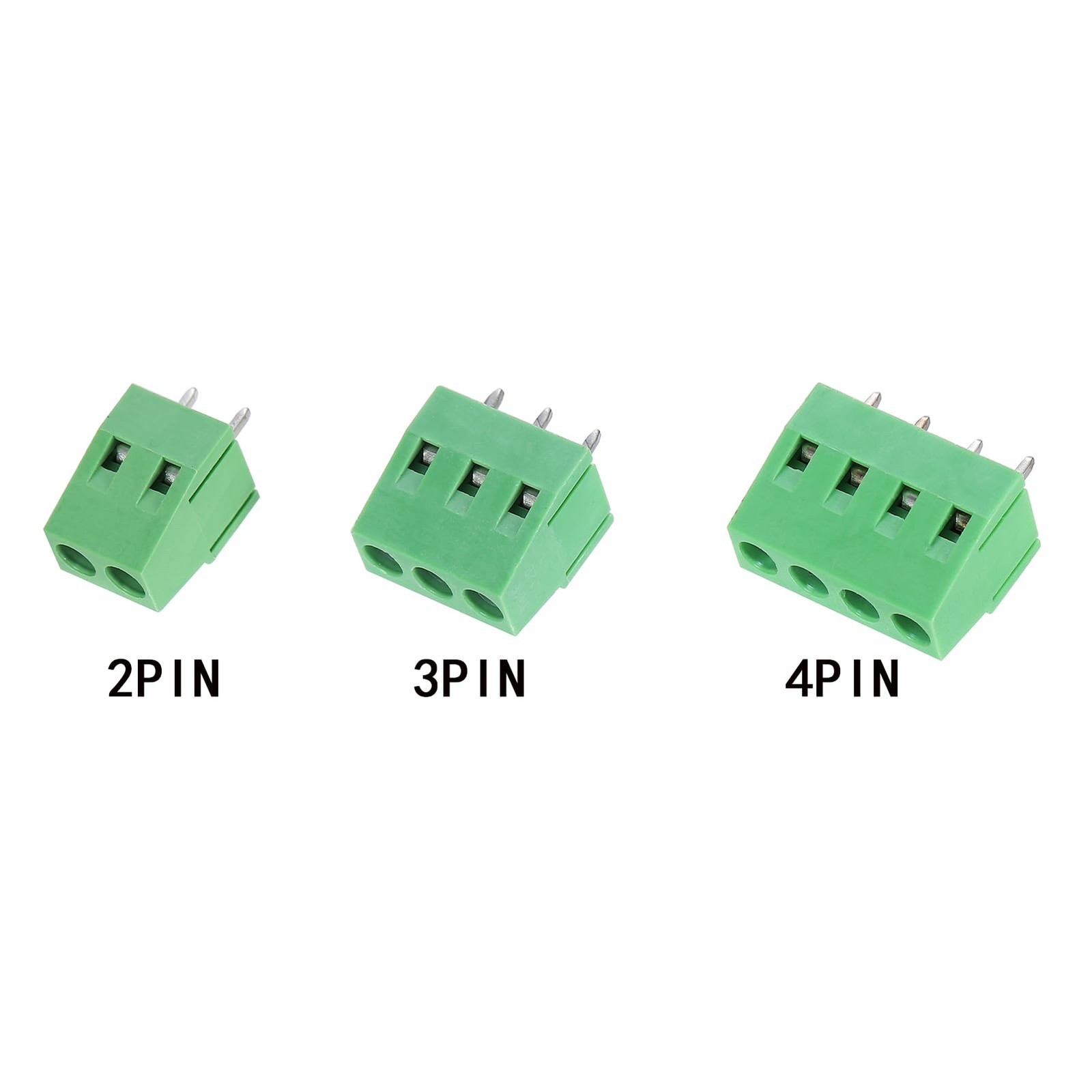50PCS 5.08mm 0.2″ Pitch PCB Mount Screw Terminal Block Connector, 2P 3P 4P Te…