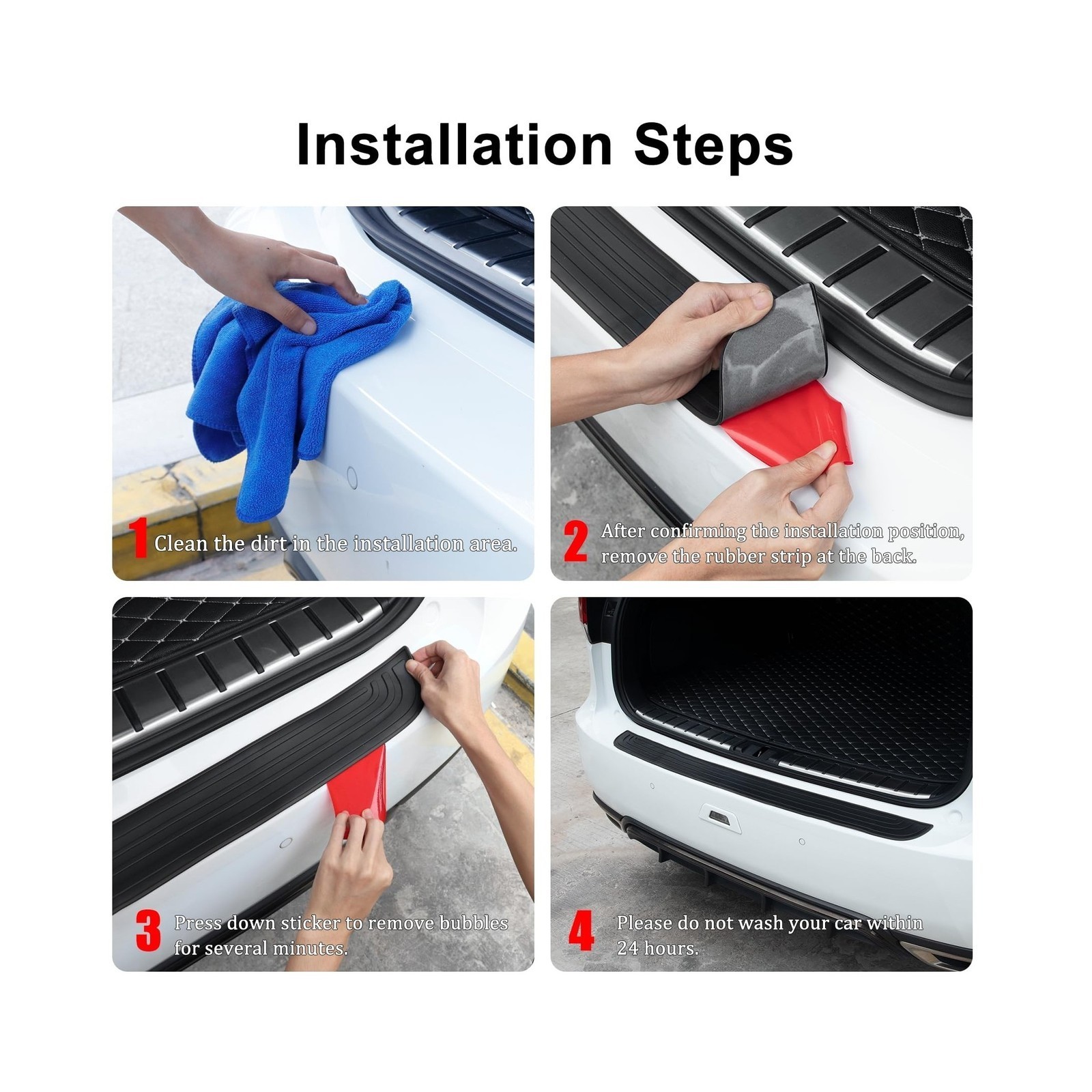 SINGARO Car Rear Bumper Protector, 41inch x3.5inch Car/SUV Universal Rubber A…