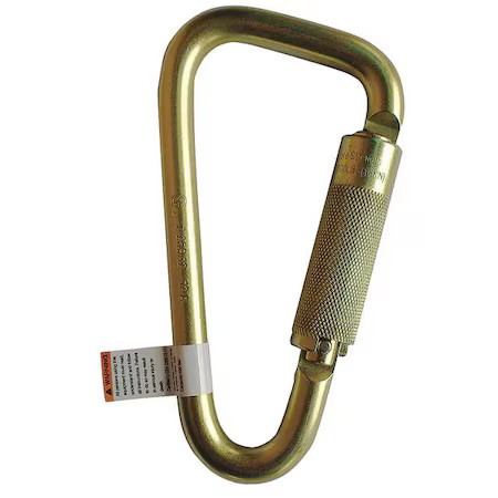 Condor 16V857 Carabiner, Auto-Lock, Offset-D, 6 3/4 In Length, 1-3/16” Gate