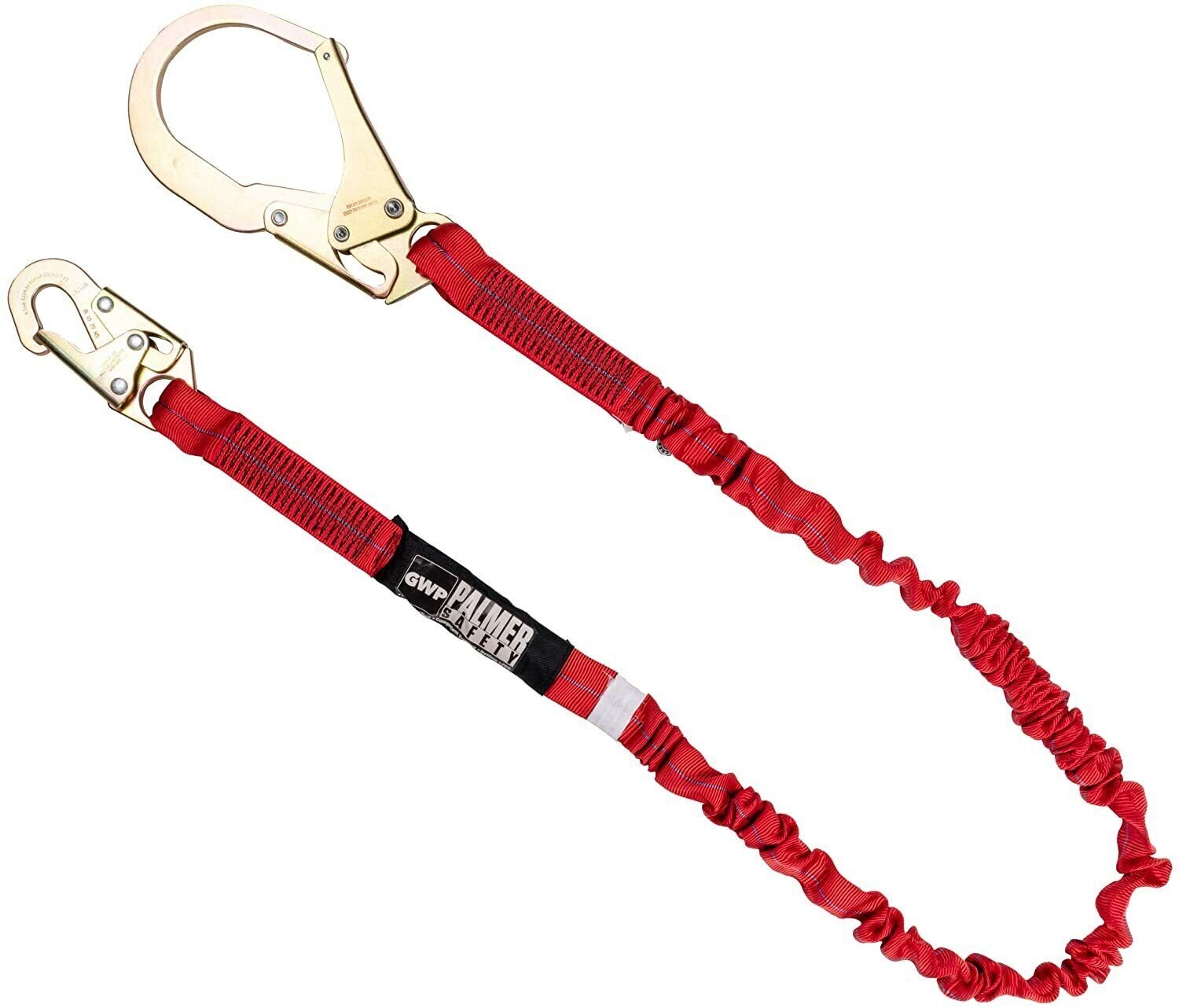 M Full Body Harness w/detachable 6′ Internal Shock Absorbing Lanyard, Rebar Hook
