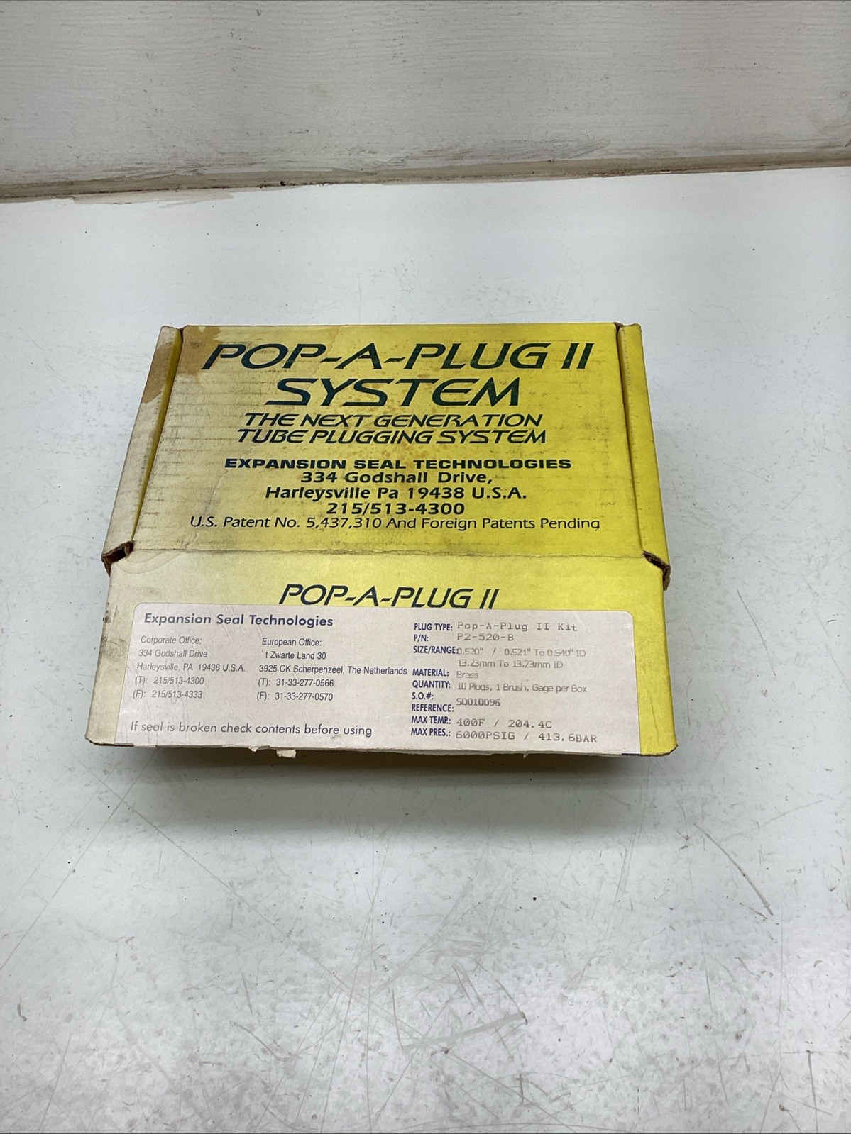 EST Group Inc Pop-A-Plug Kit II P2-520-B NIB