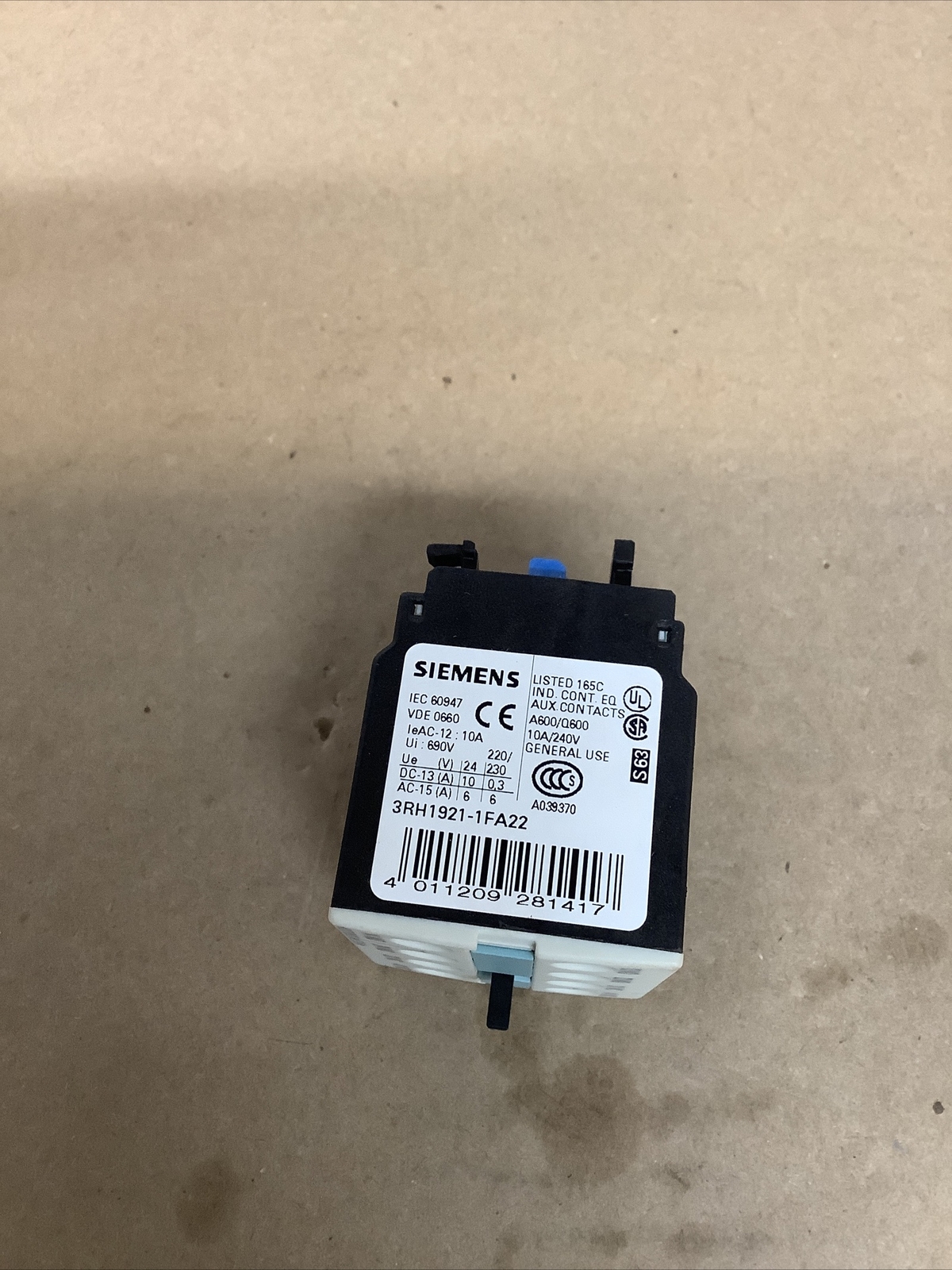 Siemens Auxiliary Switch Block 3RH1921-1FA22