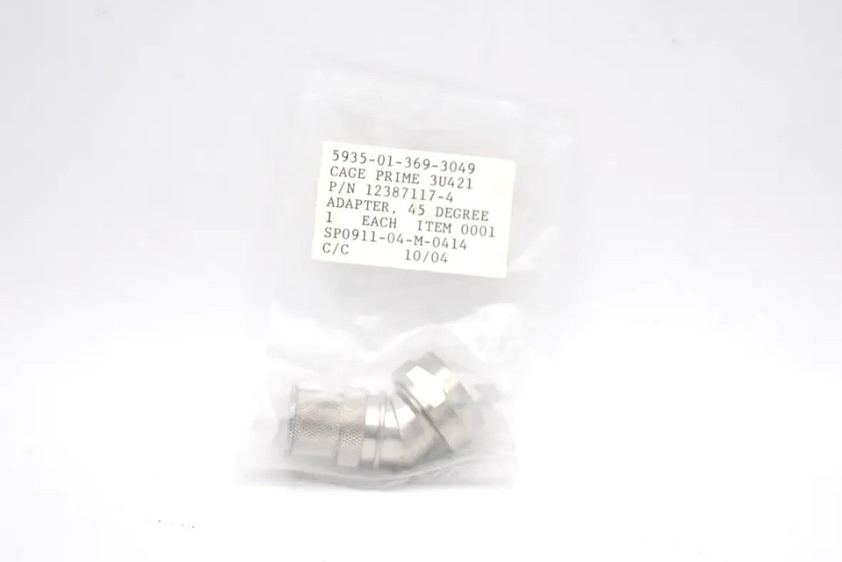 U S ARMY TANK AUTOMOTIVE COMMAND 12387117-4 45 DEGREE ANGLE ADAPTER