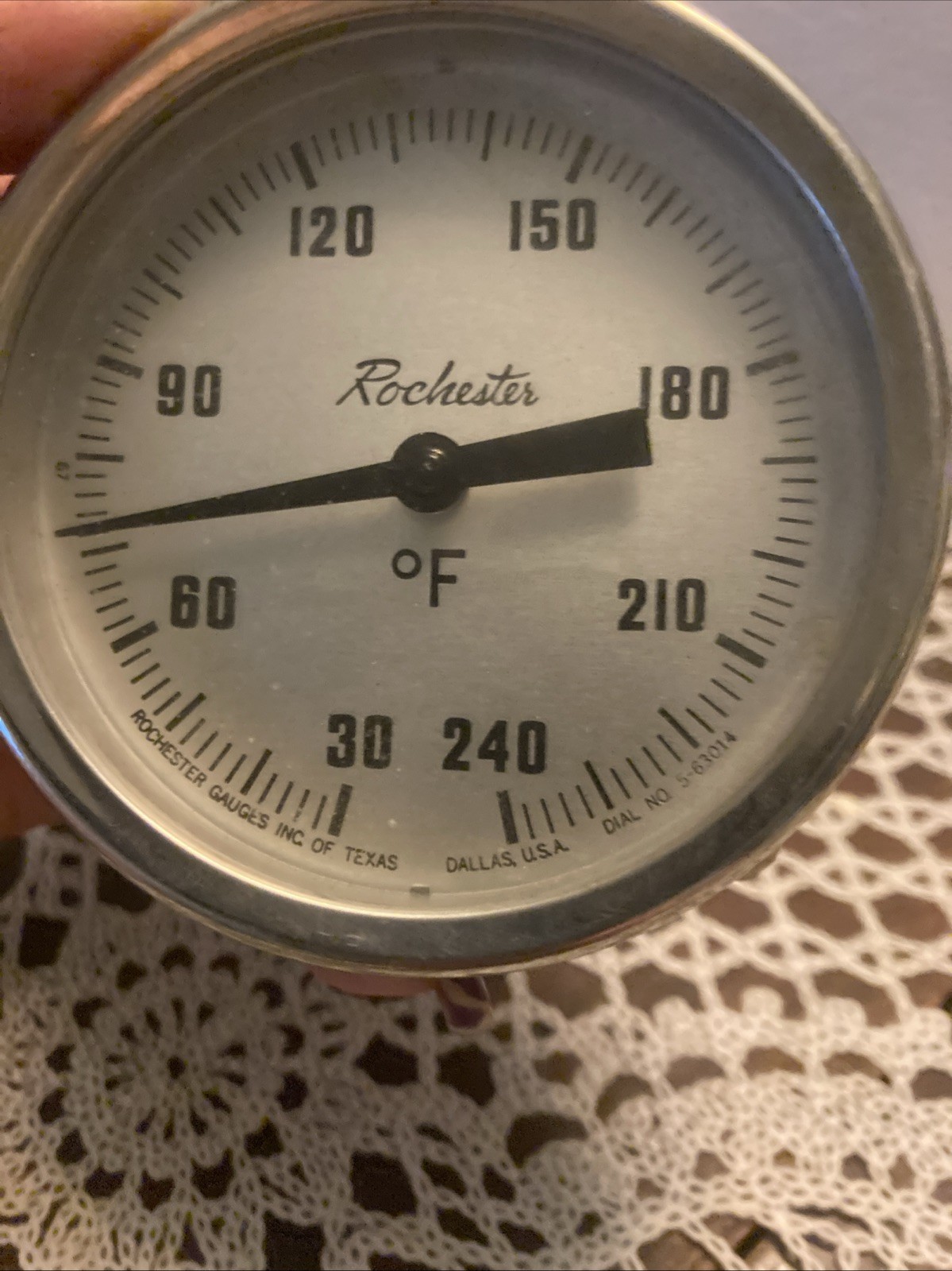Vintage Rochester Temperature Gauge No 5-63014 30-240 degrees Tested Working