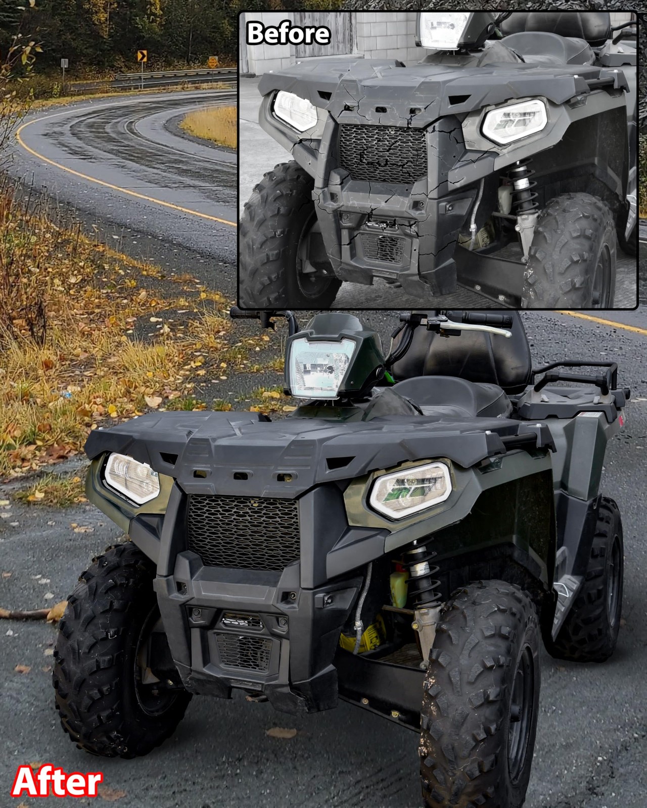Front Fascia for Polaris Sportsman 450 570 Touring 2011-2024, Combined Front …