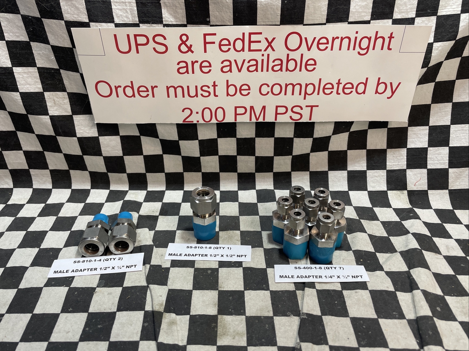 SWAGELOK MALE ADAPTER SS-400-1-8 & SS-810-1-4 & SS-810-1-8,LOT OF 10#N32