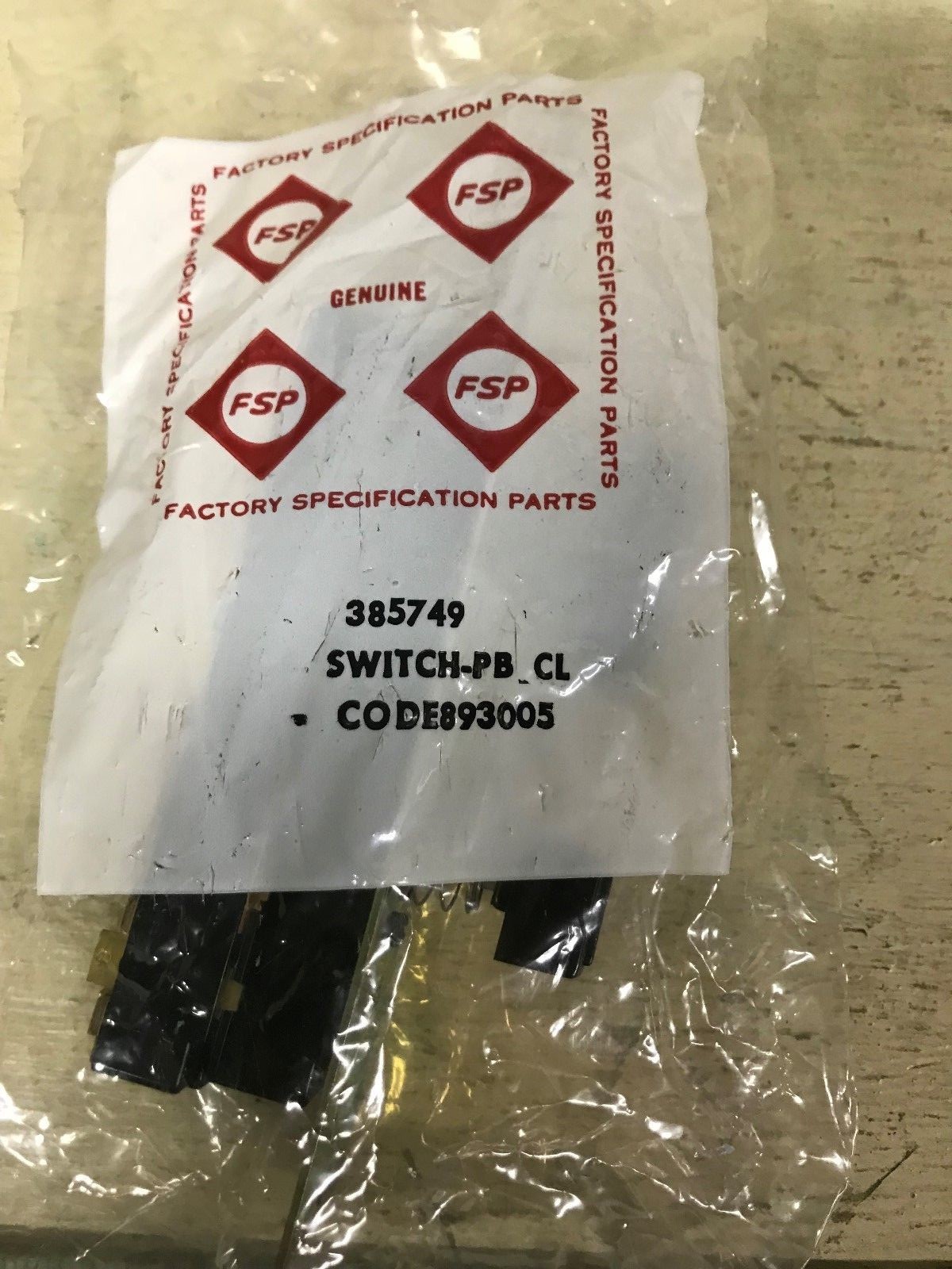 WHIRLPOOL / FSP 385749 PUSH BUTTON SWITCH, ASP3037-603
